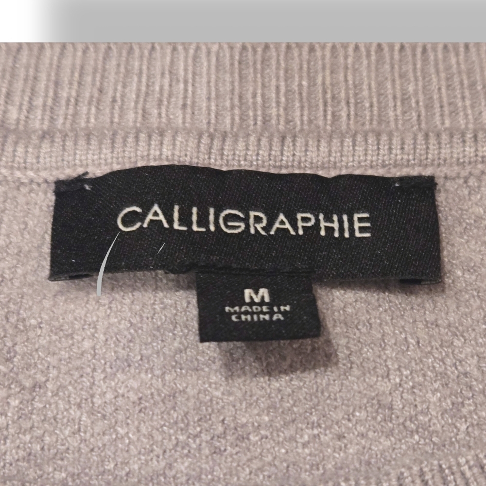 Calligraphie Women Sweater Gray Football Size M sequin superbowl NWT - Picture 9 of 10